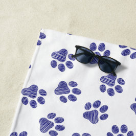 Doodle Paws, Hundepaws, blaue Paws, undurchsichtig Strandtuch
