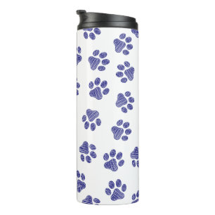 Doodle Paws, Hundepaws, blaue Paws, undurchsichtig Thermosbecher