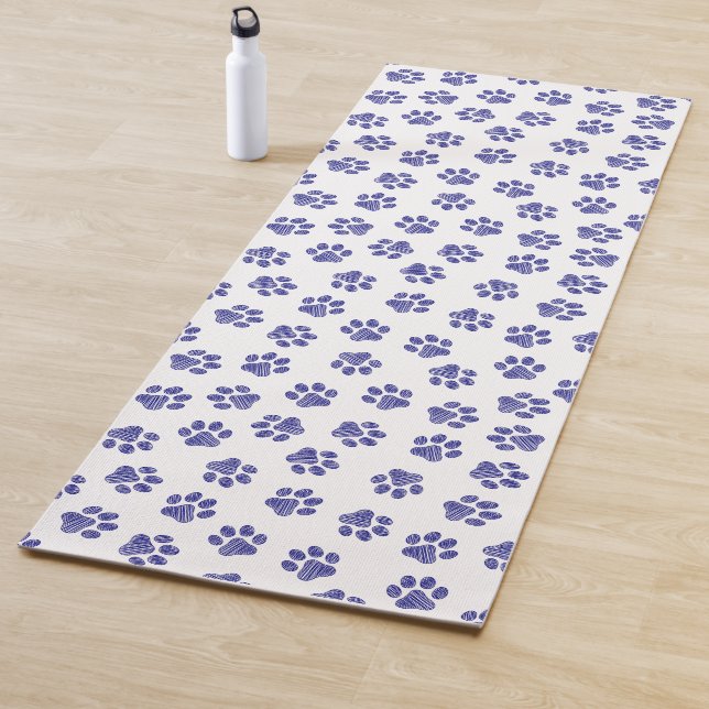 Doodle Paws, Hundepaws, blaue Paws, undurchsichtig Yogamatte (Beispiel)