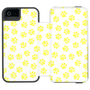 Doodle Paws, Hundepaws, gelbe Paare Incipio Watson™ iPhone 5 Geldbörsen Hülle