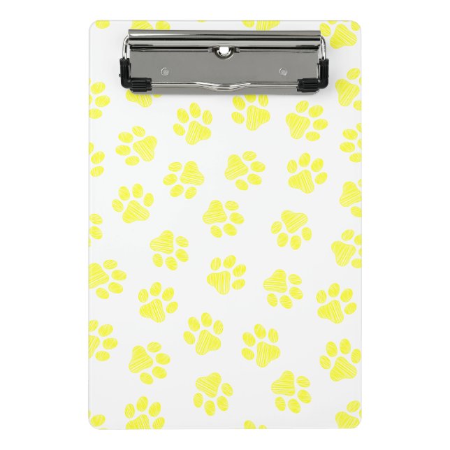 Doodle Paws, Hundepaws, gelbe Paare Mini Klemmbrett (Vorderseite)