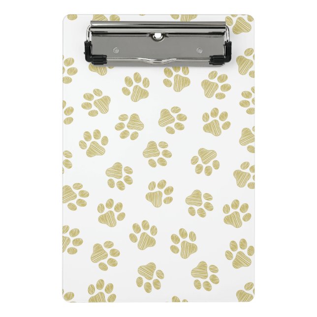 Doodle Paws, Hundepaws, Goldpaare Mini Klemmbrett (Vorderseite)