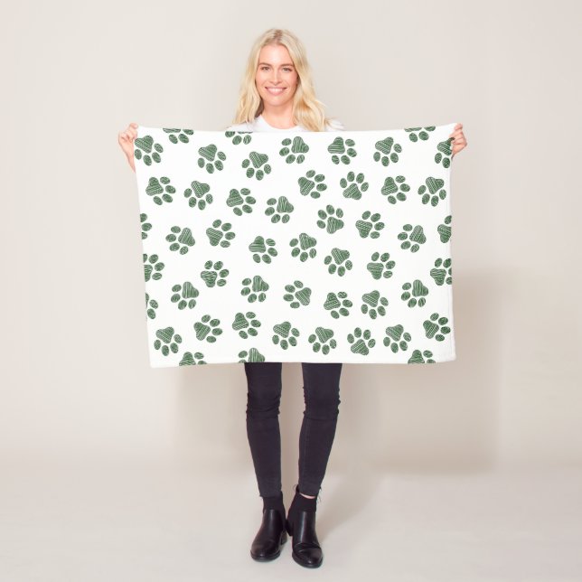 Doodle Paws, Hundepaws, grüne Paws Fleecedecke (Beispiel)