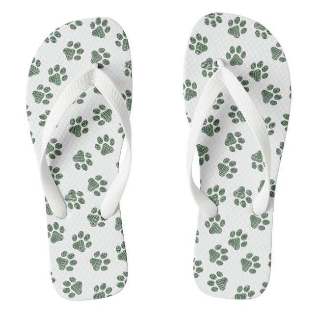Doodle Paws, Hundepaws, grüne Paws Flip Flops (Fußbett)