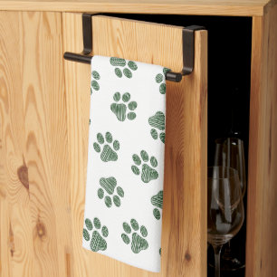 Doodle Paws, Hundepaws, grüne Paws Geschirrtuch