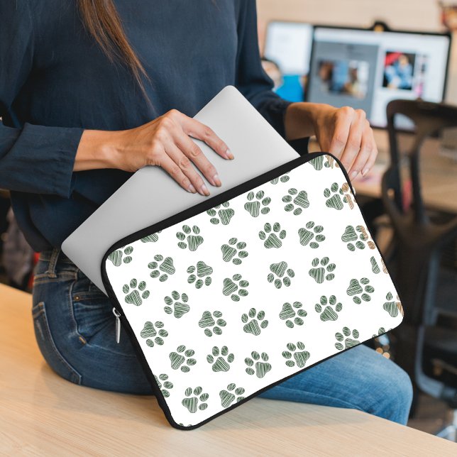 Doodle Paws, Hundepaws, grüne Paws Laptopschutzhülle (Von Creator hochgeladen)
