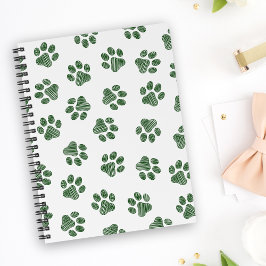 Doodle Paws, Hundepaws, grüne Paws Notizbuch