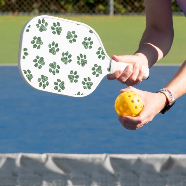 Doodle Paws, Hundepaws, grüne Paws Pickleball Schläger (InSitu)