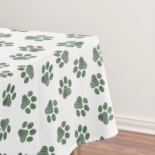 Doodle Paws, Hundepaws, grüne Paws Tischdecke (Beispiel)