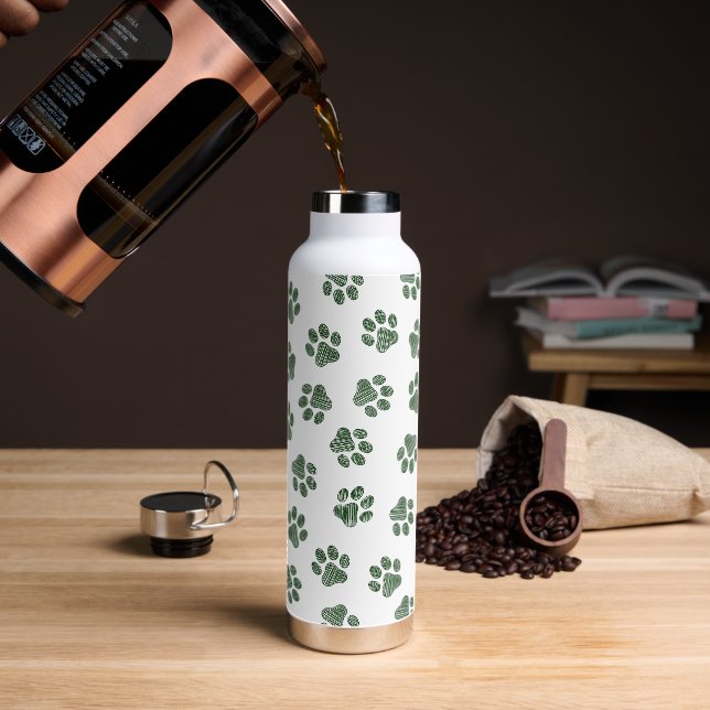 Doodle Paws, Hundepaws, grüne Paws Trinkflasche (Kaffee)