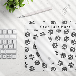 Doodle Paws, Hundepaws, Katzenpaws, schwarze Paws Mousepad