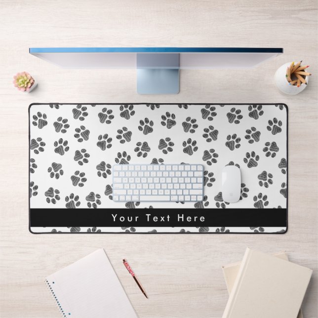 Doodle Paws, Hundepaws, Katzenpaws, schwarze Paws Schreibtischunterlage (Büro 1)