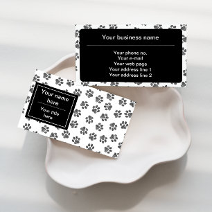 Doodle Paws, Hundepaws, Katzenpaws, schwarze Paws Visitenkarte