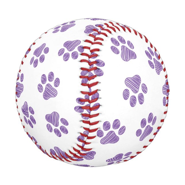 Doodle Paws, Hundepaws, Lila Paare Baseball (Schrägansicht)