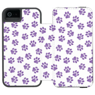 Doodle Paws, Hundepaws, Lila Paare Incipio Watson™ iPhone 5 Geldbörsen Hülle