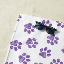Doodle Paws, Hundepaws, Lila Paare Strandtuch