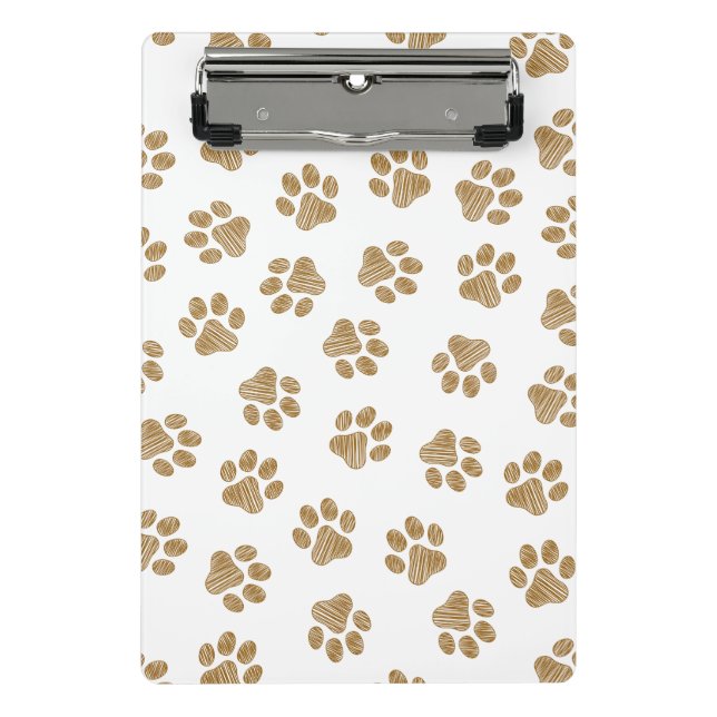 Doodle Paws, Hundepaws, orange Goldpaws Mini Klemmbrett (Vorderseite)