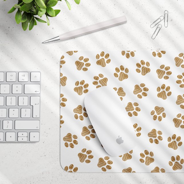 Doodle Paws, Hundepaws, orange Goldpaws Mousepad (Von Creator hochgeladen)