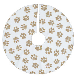 Doodle Paws, Hundepaws, orange Goldpaws Polyester Weihnachtsbaumdecke