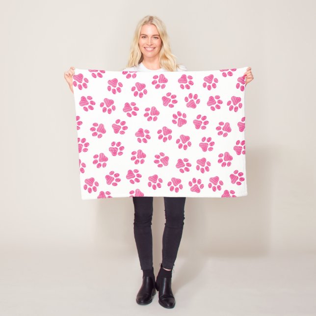 Doodle Paws, Hundepaws, rosa Paws Fleecedecke (Beispiel)