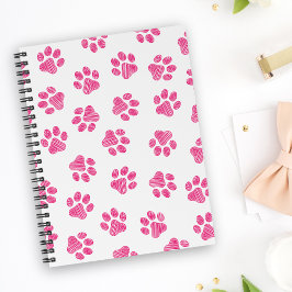 Doodle Paws, Hundepaws, rosa Paws Notizbuch