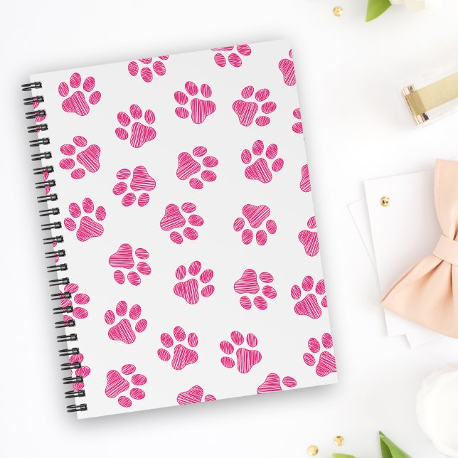 Doodle Paws, Hundepaws, rosa Paws Notizbuch (Von Creator hochgeladen)