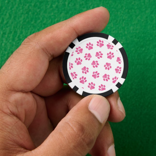 Doodle Paws, Hundepaws, rosa Paws Pokerchips (Hand)