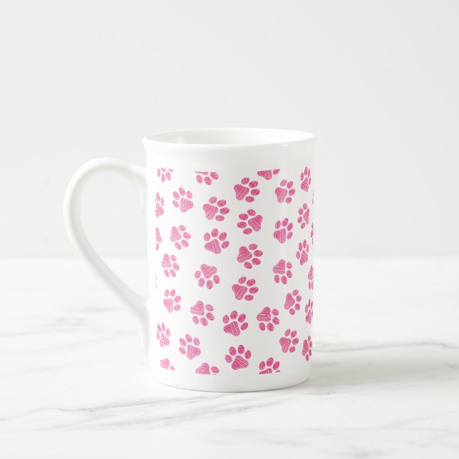 Doodle Paws, Hundepaws, rosa Paws Prozellantasse (Links)