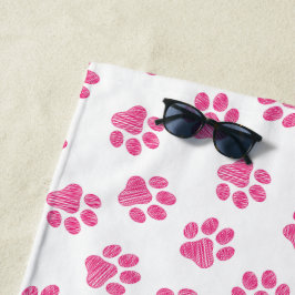 Doodle Paws, Hundepaws, rosa Paws Strandtuch