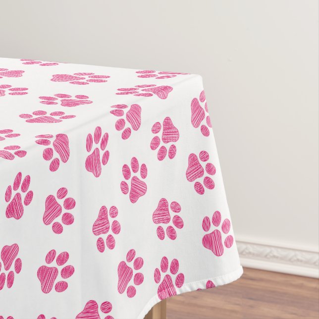 Doodle Paws, Hundepaws, rosa Paws Tischdecke (Beispiel)