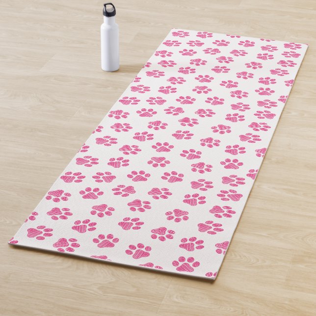 Doodle Paws, Hundepaws, rosa Paws Yogamatte (Beispiel)