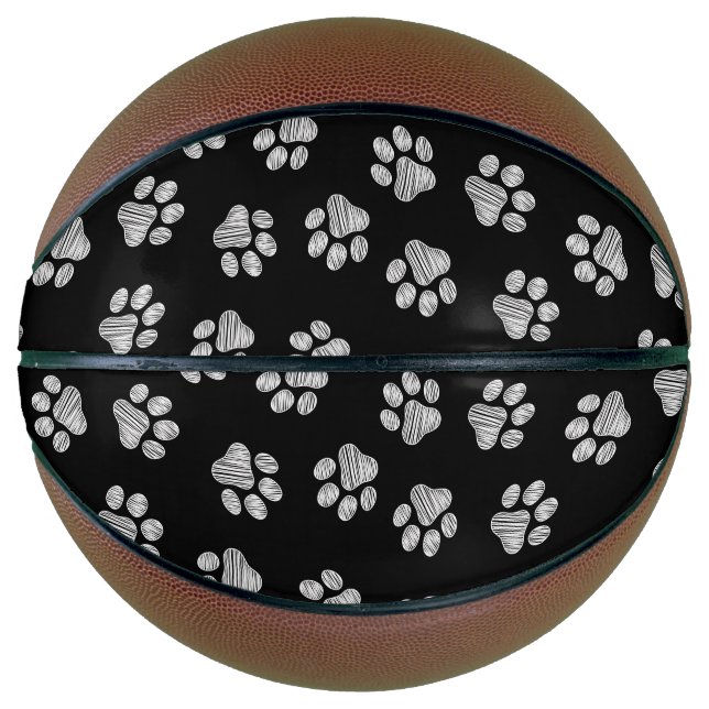 Doodle Paws, Hundepfähle, weiße Pasten Basketball (Vorderseite)
