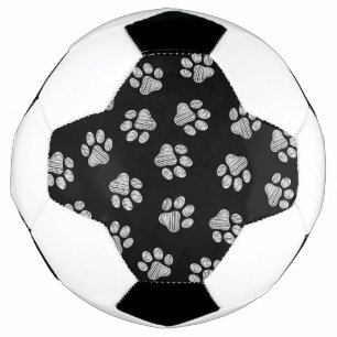 Doodle Paws, Hundepfähle, weiße Pasten Fußball