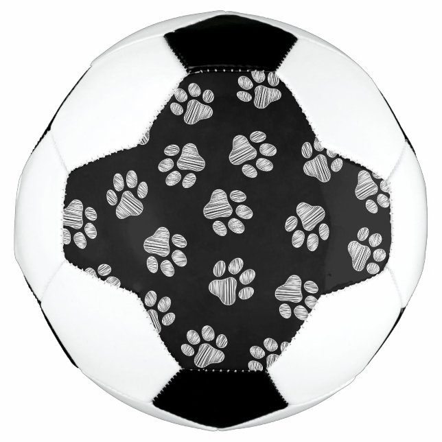 Doodle Paws, Hundepfähle, weiße Pasten Fußball (Vorderseite)