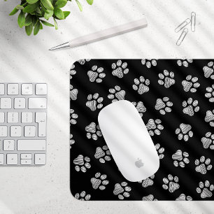 Doodle Paws, Hundepfähle, weiße Pasten Mousepad