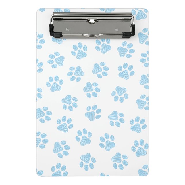 Doodle Paws, Hundepuws, Baby Blue Paws Mini Klemmbrett (Vorderseite)
