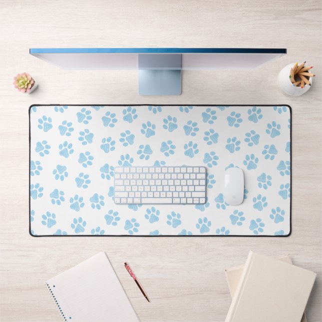 Doodle Paws, Hundepuws, Baby Blue Paws Schreibtischunterlage (Büro 1)