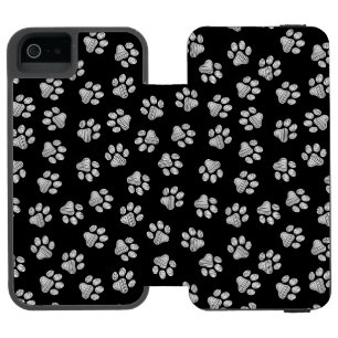 Doodle Pfoten, Hundepfoten, Weiße Pfoten Incipio Watson™ iPhone 5 Geldbörsen Hülle