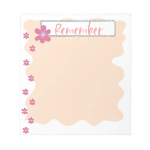 Doodle Pink-Blume Vergessen Sie nicht, Notepad zu  Notizblock