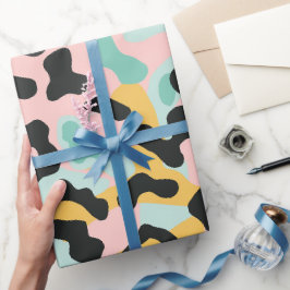 Doodle Pink Mint Pastel Leopard Spots Geschenkpapier