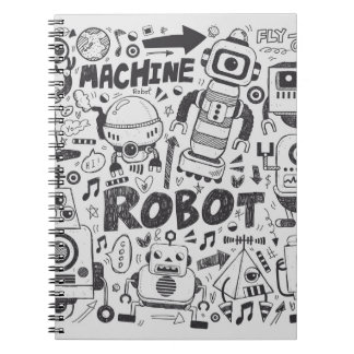 Doodle Robot Illustrator Zeichnend Notizblock