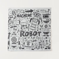 Doodle-Roboter-Element, Illustrator-Linie Werkzeug