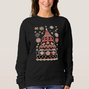Doodle Russe Sweater Arbre de Noël, Sweat - shirt