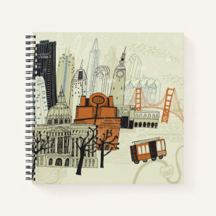 Doodle San Francisco Scene Notizbuch