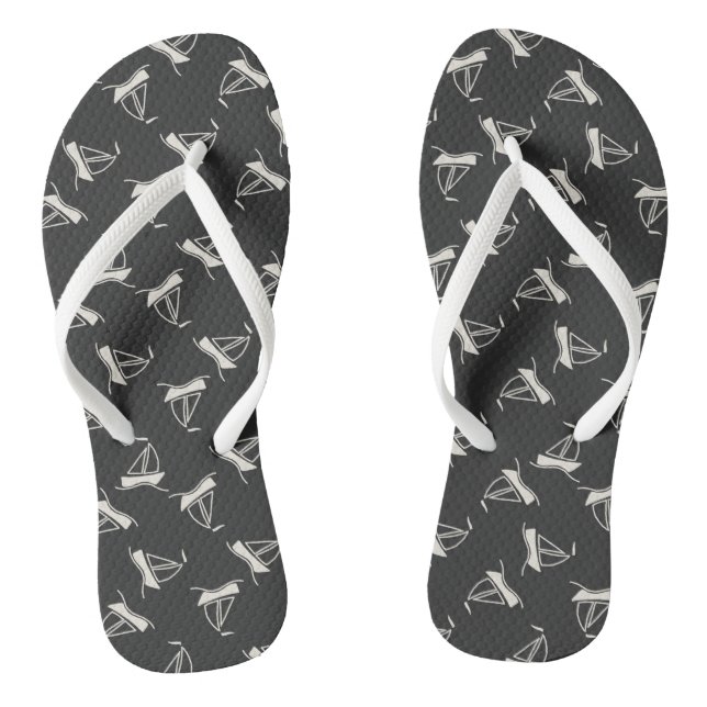 Doodle Segelboot-Muster Flip Flops (Fußbett)