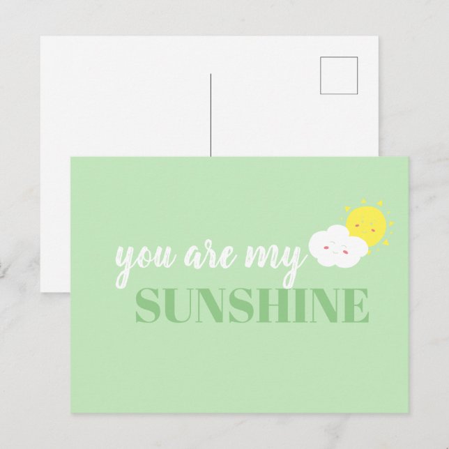 Doodle Sie sind meine grüne Sonnenschutzkarte Postkarte (Vorne/Hinten)