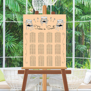 Doodle Sketch handgezeichnete Stühle Sitzplan Poster