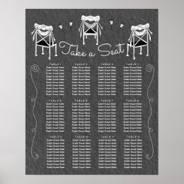 Doodle Sketch handgezeichnete Stühle Sitzplan Poster