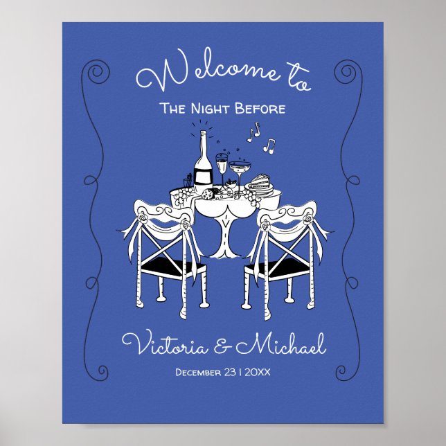 Doodle Sketch Table Chairs Funky Probe Dinner Poster (Vorne)