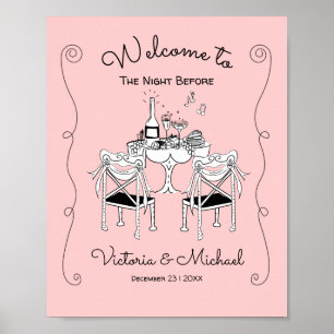 Doodle Sketch Table Chairs Funky Probe Dinner Poster